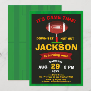Invitation Big One Football Field Sport Game Boy Anniversaire