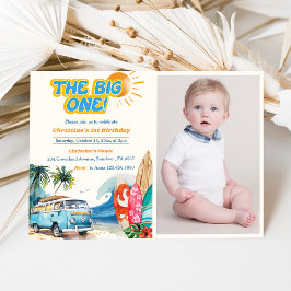 Invitation Big One Surf Beach 1st Birthday Photo