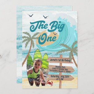 Invitation Big One Surf Custom Photo Big Wave Surboard