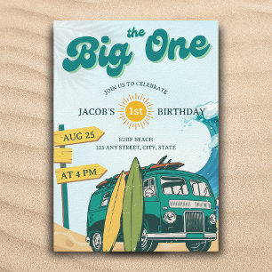 Invitation Big One Surf Vintage 1er anniversaire