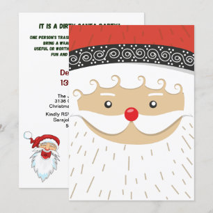 Invitation Big Père Noël Face Dirty Père Noël jeu d'échange d