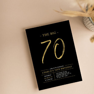 Invitation Big Seventy   Soixante-dixième anniversaire Or & N