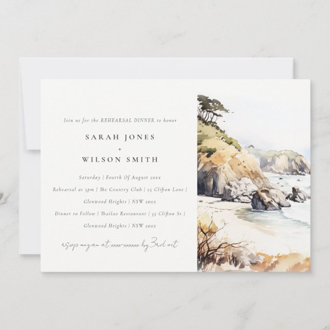Invitation Big Sur, California Landscape Rehearsal Dinner (Devant)