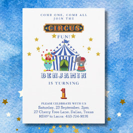 Invitation Big Top Come One Come All Circus 1er Anniversaire
