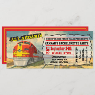 Invitation BIG Vintage Train Ticket Bachelorette