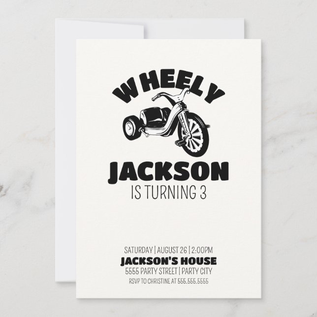 Invitation Big Wheel Boy Anniversaire Invitation-Wheel Big De (Devant)
