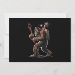 Invitation Bigfoot Feux d'Artifice 4 juillet Drapeau États-Un
