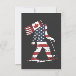 Invitation Bigfoot tenant le drapeau du Canada 51e État Trump