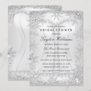 Invitation Bijou d'argent Fête des mariées de flocon de neige