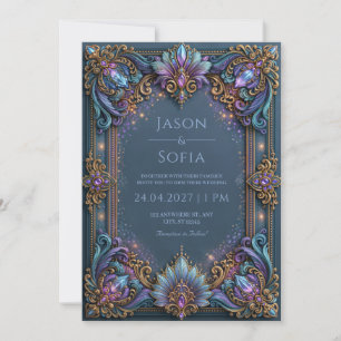 Invitation Bijou de mariage en filigrane d'améthyste