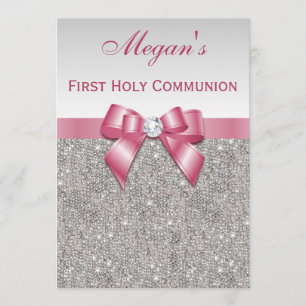 Invitation Bijoux en argent de la Première Communion, Bow & D
