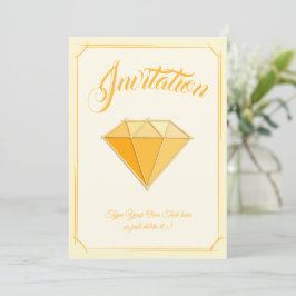 Invitation Bijoux en pierre de diamant jaune. 50 Mariages d'o