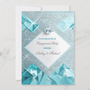 Invitation bijoux tendance turquoise étincelles sophistiqués