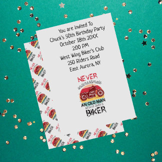 Invitation Biker fête d'anniversaire Vieux homme plaisanterie