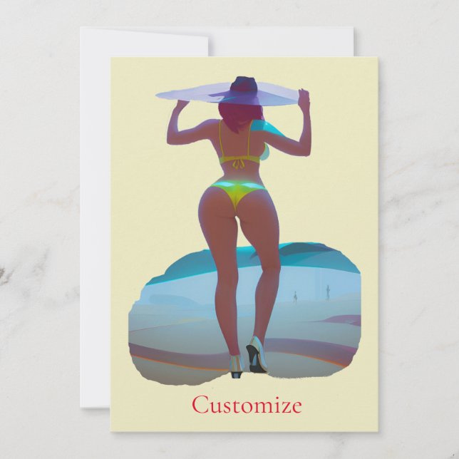 Invitation Bikini Booty Beach Girl Thunder_Cove (Devant)