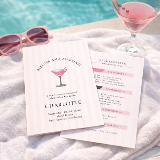 Invitation Bikinis and Martinis Bachelorette Weekend