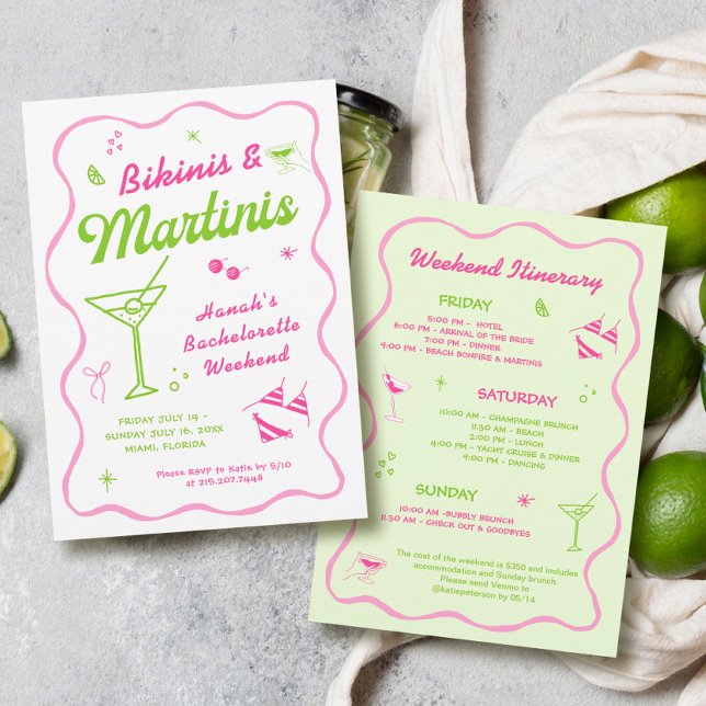 Invitation Bikinis et Martinis Bachelorette (Créateur téléchargé)