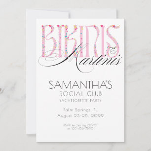 Invitation Bikinis & Martini Beach Bach Tropical Bachelorette