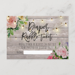 Invitation Billet baby shower Repas de Queue Fleur Bois Lumiè