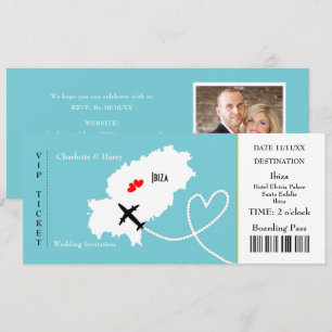Invitation Billet Boarding Pass Mariage Destination Ibiza