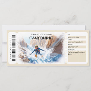 Invitation Billet cadeau canyoning