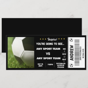 INVITATION BILLET CADEAU DE FOOTBALL SURPRISE