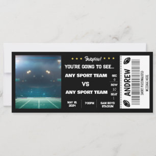 Invitation Billet cadeau pour le stade de football surprise