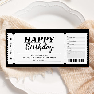 Invitation Billet cadeau pour spectacle d'événement de concer
