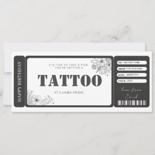 Invitation Billet cadeau pour tatouage personnalisé