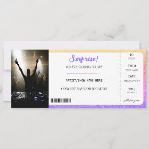 Invitation Billet cadeau Surprise Concert Purple Parties scin