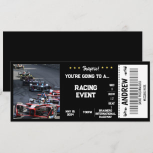 INVITATION BILLET CADEAU SURPRISE VOITURE DE COURSE