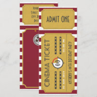 Billet cinéma Anniversaire fête ajouter photo Invi