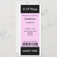 Billet d'admission de la fête de graduation VIP