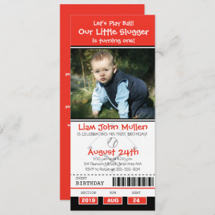 Invitation Billet d'anniversaire de baseball