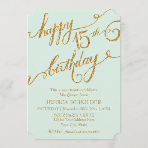 Invitation Billet d'anniversaire de Quinceanera, 15e Mis Quin