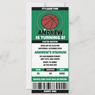 Invitation Billet d'anniversaire du fan de basket-ball person