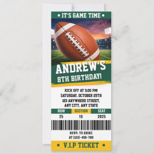 Invitation Billet d'anniversaire personnalisable de football