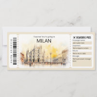 Billet d'avion Editable Milan Boarding Pass Italia