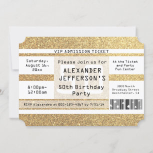 Invitation Billet de 50e anniversaire en forme d'étincelle en