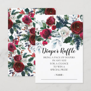 Invitation Billet de Baby shower de la fleur d'hiver