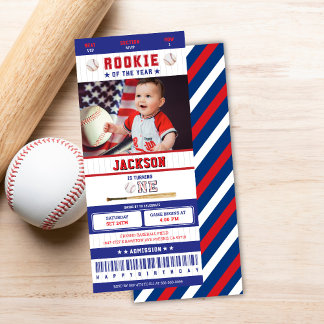Invitation Billet de baseball 1er anniversaire de la recrue d