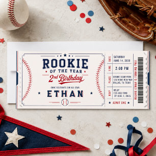 Invitation Billet de baseball Recrue de l'année pour un 2e an