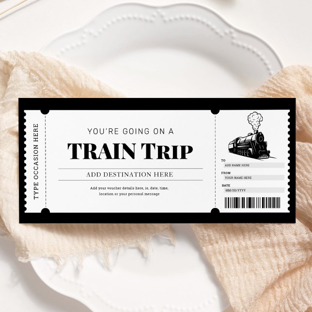 Invitation Billet de boarding pour voyage en train cadeau chè (Créateur téléchargé)