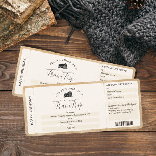 Invitation Billet de boarding surprise Voyage en train