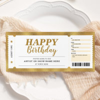 Billet de concert événementiel or Cadeau pour tout