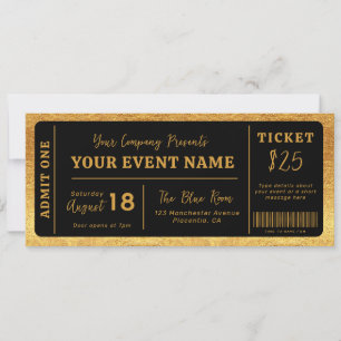 Invitation Billet de concert personnalisé pour événement Tick