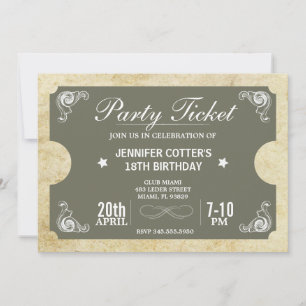 Invitation Billet de fête