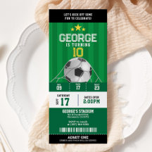 Billet de fête d'anniversaire de football