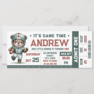 Invitation Billet de football américain personnalisé Annivers