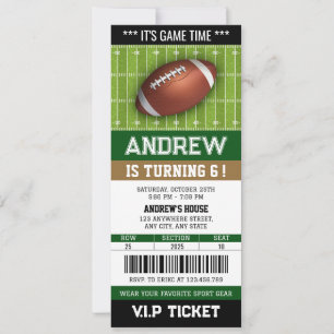 Invitation Billet de football américain personnel Anniversair